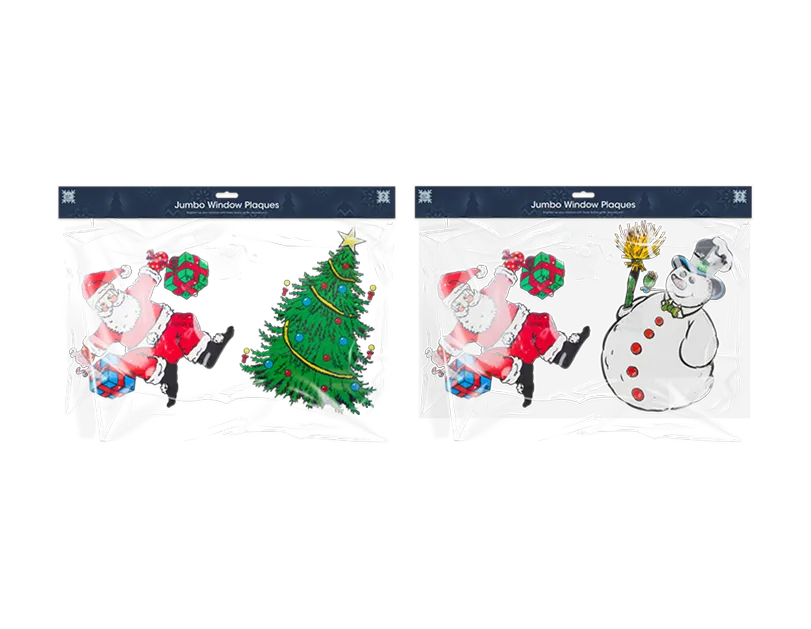 Xmas Large Window Plaques - 2 Pack