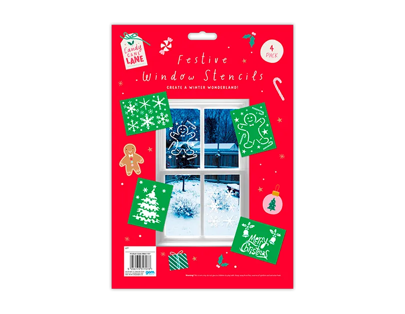 Xmas Window Stencils 4pk