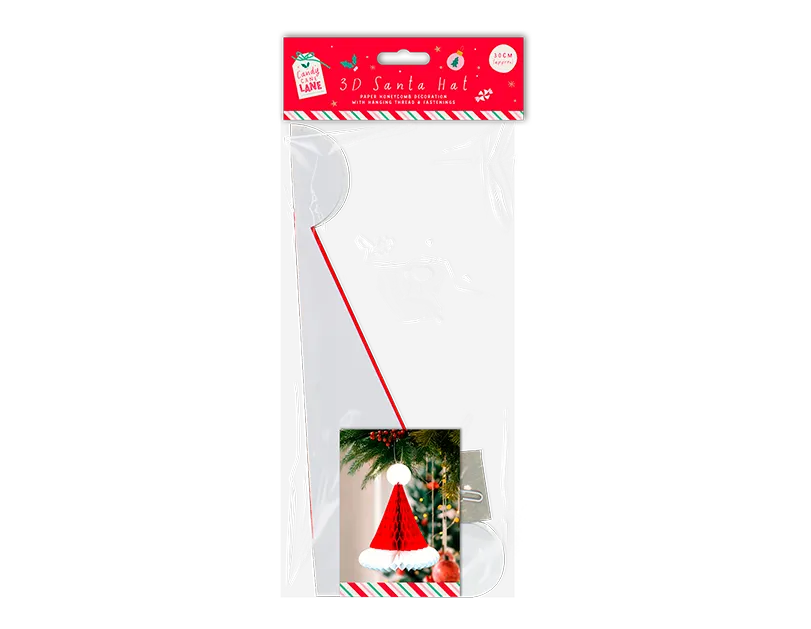 Christmas Honeycomb Santa Hat Decoration