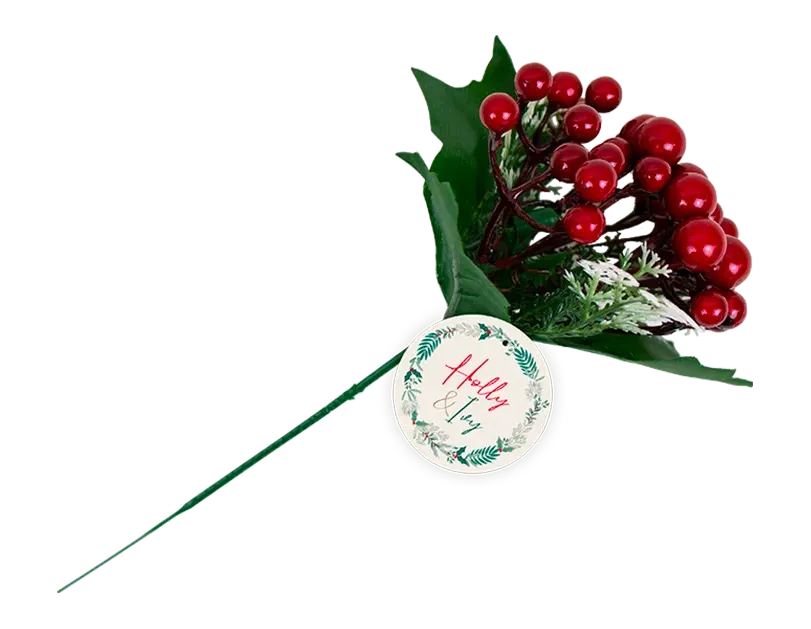 Xmas Red Berry Pick 7"