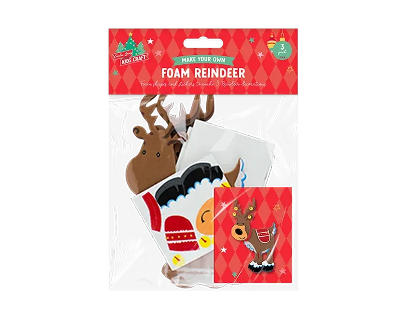 Xmas Foam Craft Character - 3 Pack
