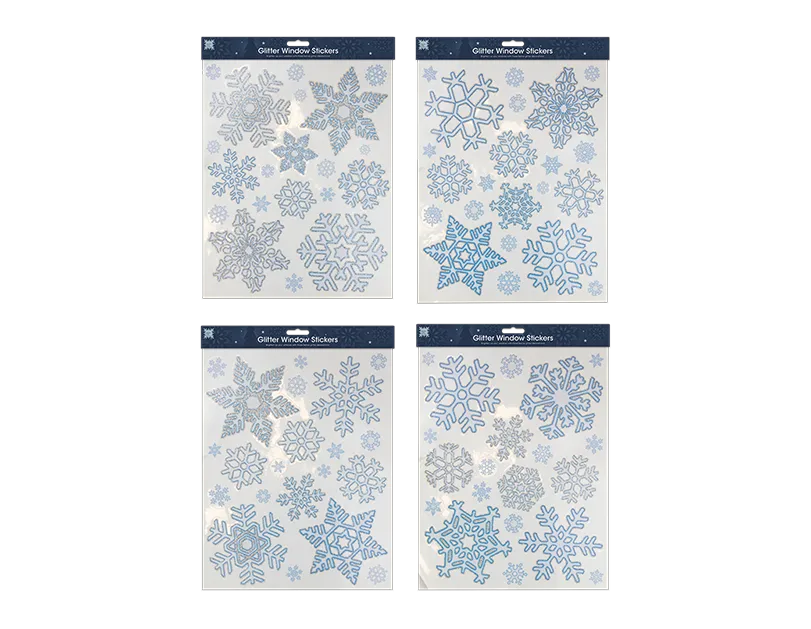 Glitter Snowflake Window Decorations
