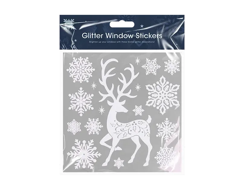 Glitter Xmas Window Stickers