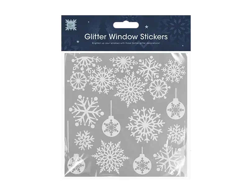 Glitter Xmas Window Stickers