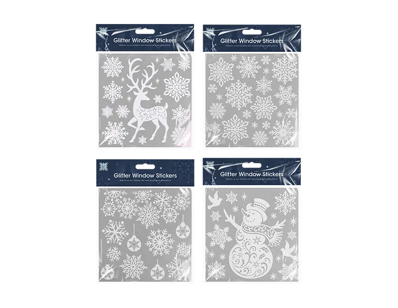 Glitter Xmas Window Stickers