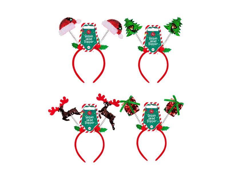 Reversible Sequin Xmas Head Boppers