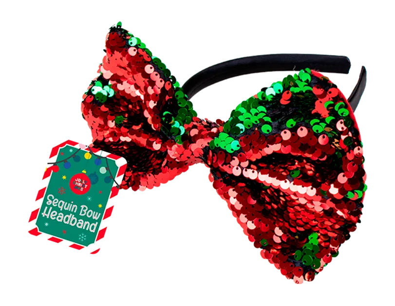 Reversible Sequin Bow Headband
