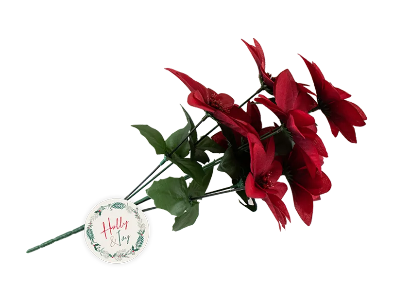 Glittered Poinsettia Spray