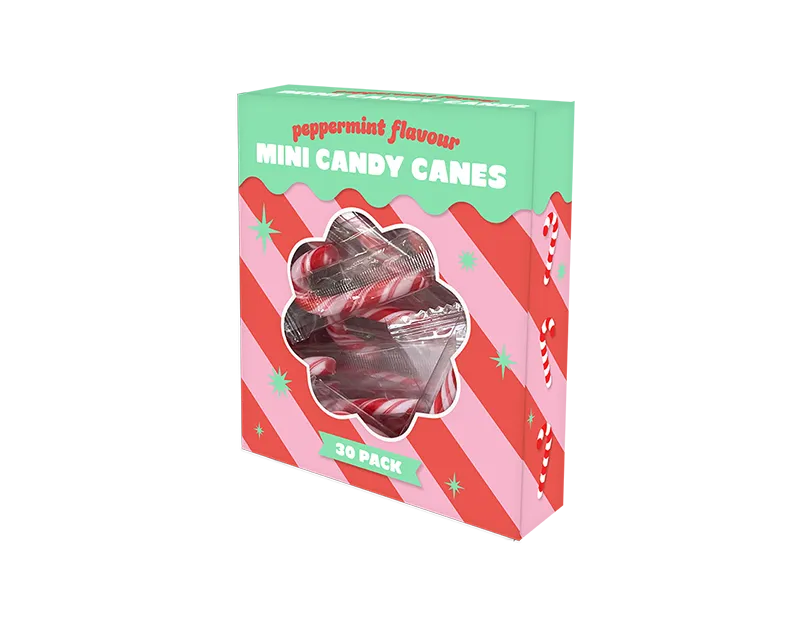 Mini Mint Flavour Candy Canes 30pk
