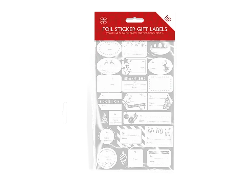 Foil Gift Labels 100pk
