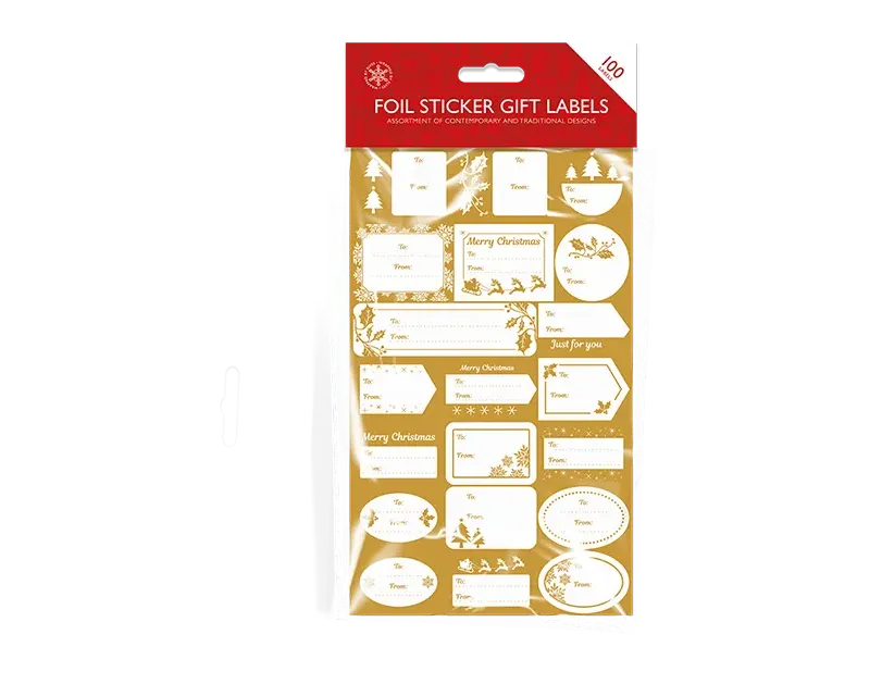 Foil Gift Labels 100pk