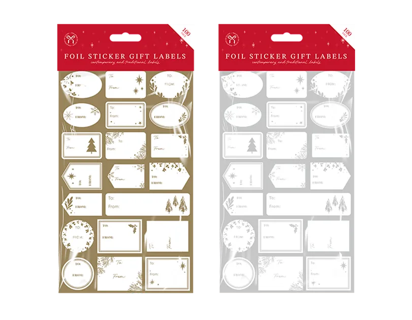 Foil Gift Labels 100pk
