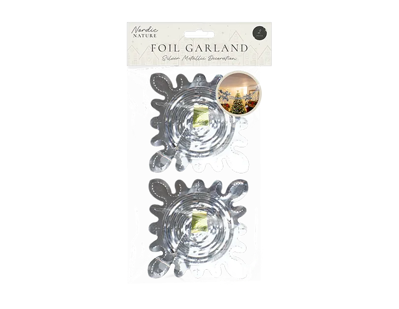 Silver Foil Garland 2pk