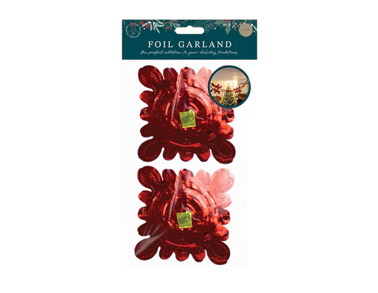 Red Foil Garland 2pk