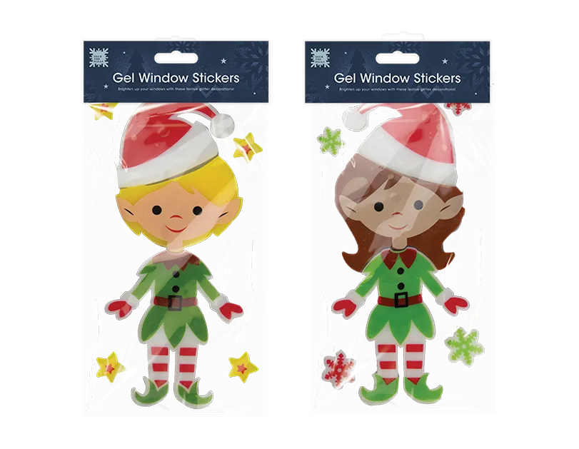 Christmas Elf Gel Window Sticker