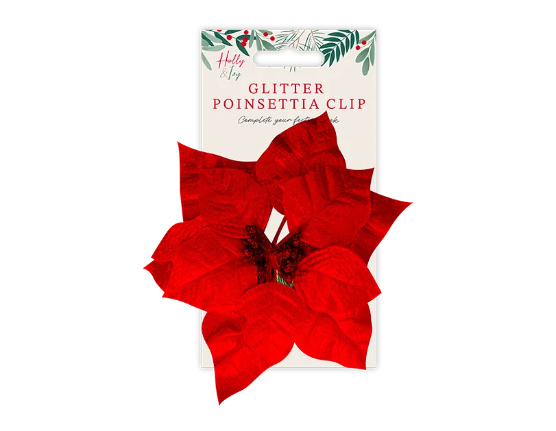 Poinsettia Clip