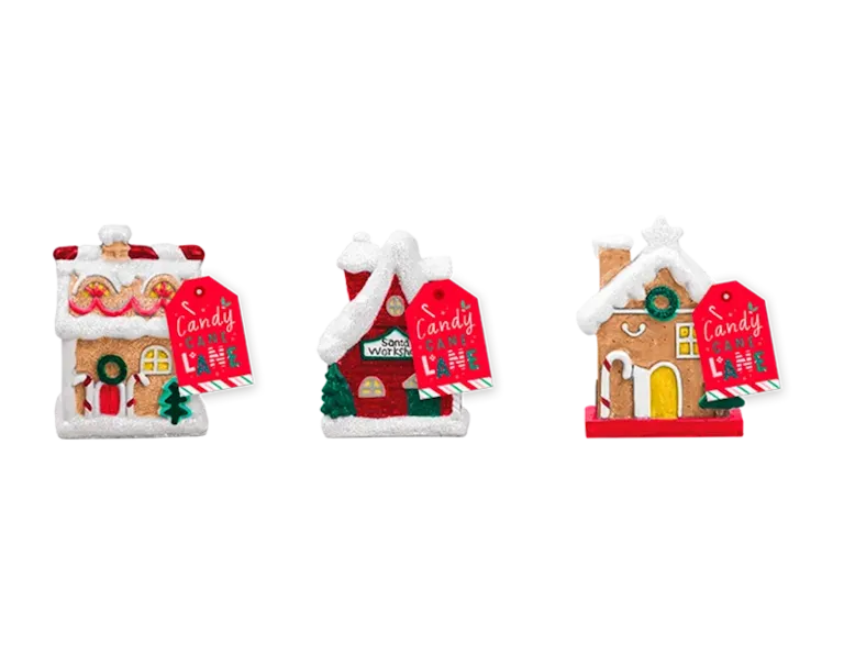 Glittery House Ornaments