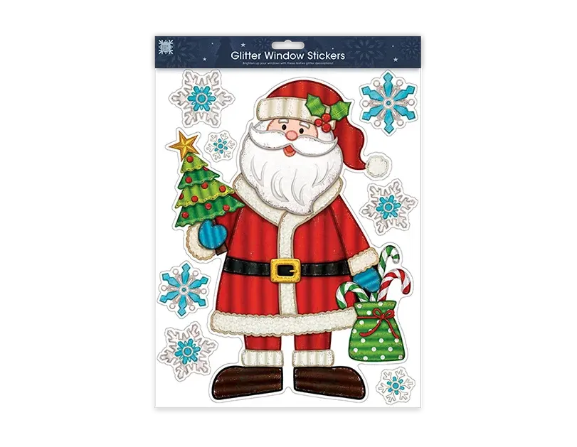 Xmas Figures Glitter Finish Stickers