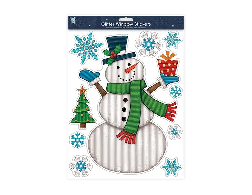 Xmas Figures Glitter Finish Stickers