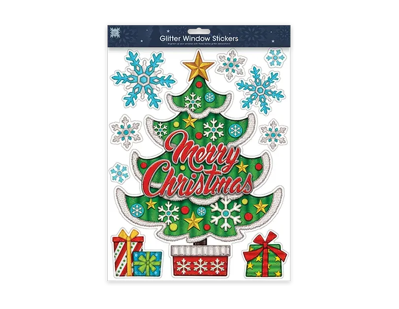 Xmas Figures Glitter Finish Stickers