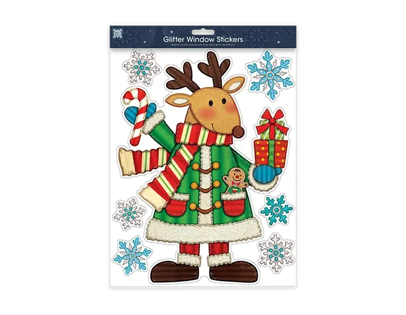 Xmas Figures Glitter Finish Stickers