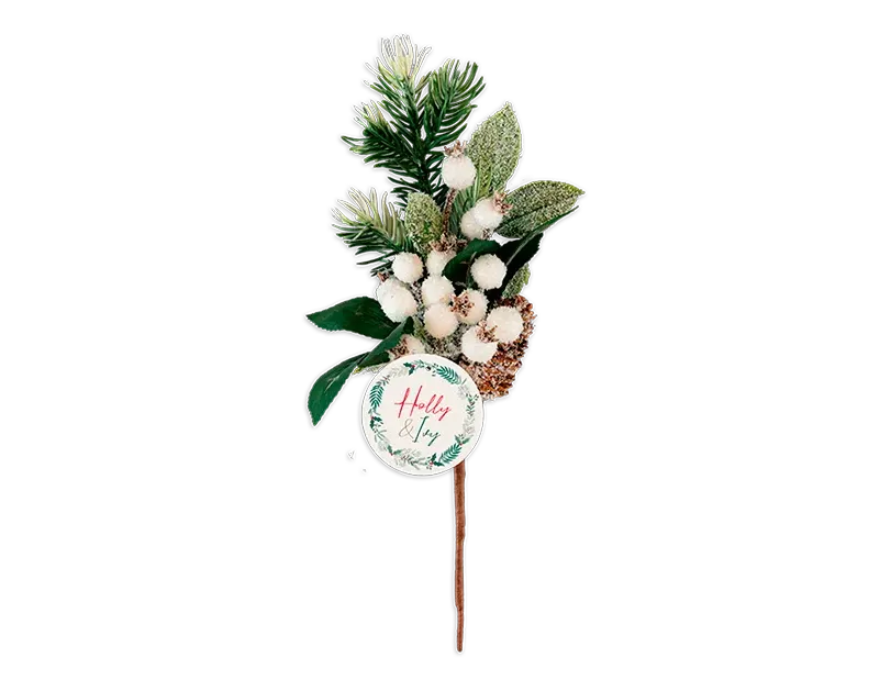 Artificial White Berry Pick 27cm