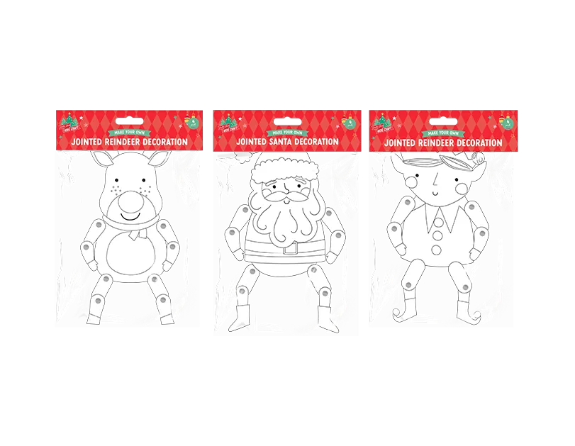 Christmas Jointed Card Decoration 4pk