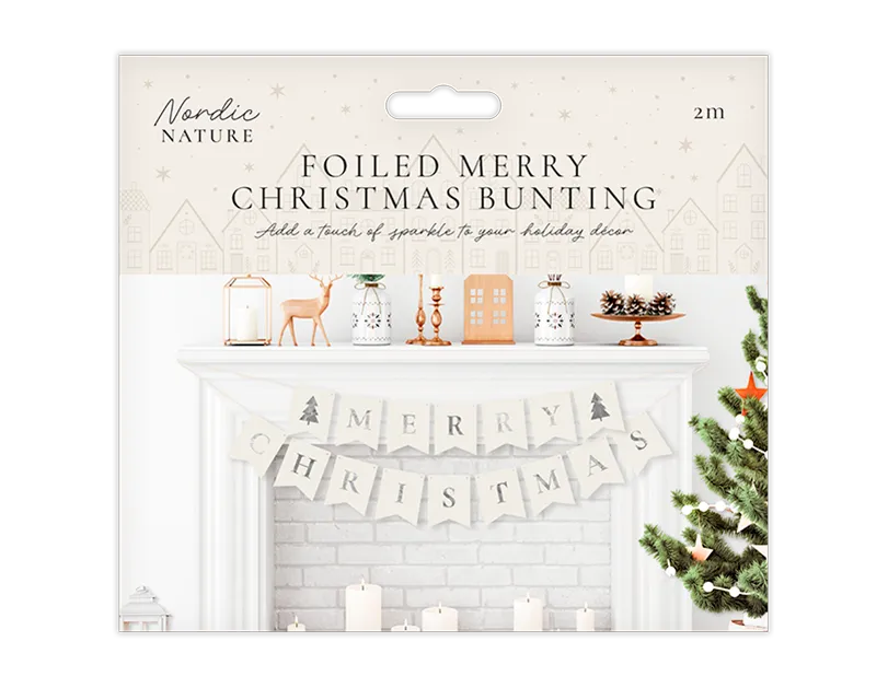 Foiled Merry Christmas Bunting 2m