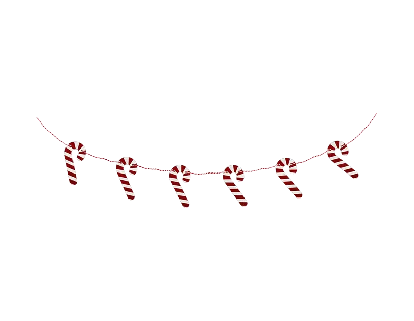 Wooden Candy Cane Bunting 1.5M