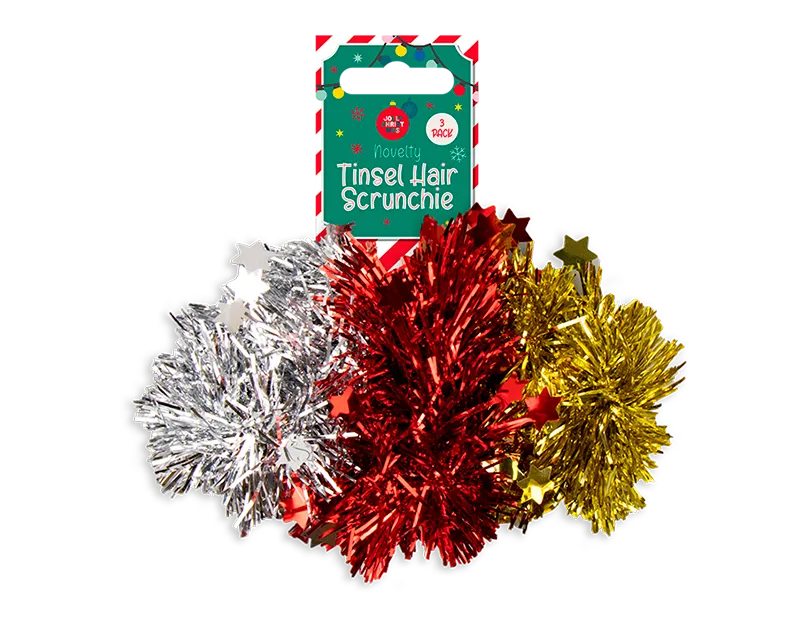 Tinsel Hair Scrunchies 3pk