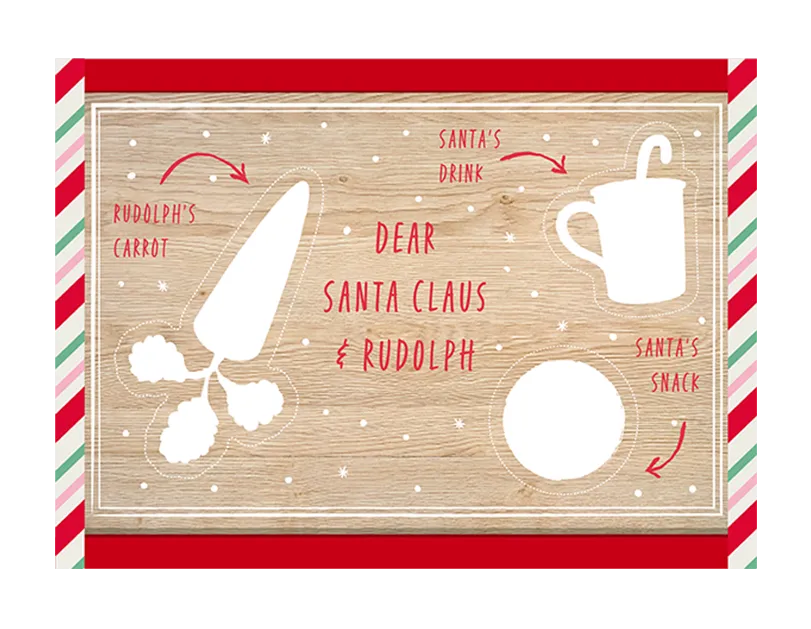 Wooden Snacks For Santa Board 20x30cm