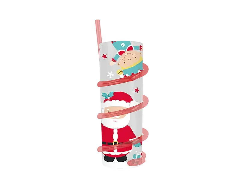 Christmas Spiral Straw Tumbler