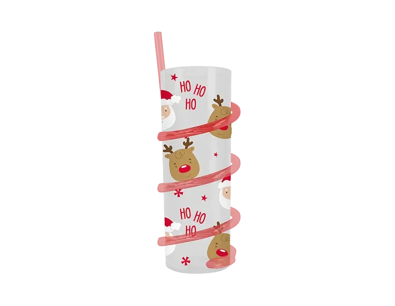 Christmas Spiral Straw Tumbler