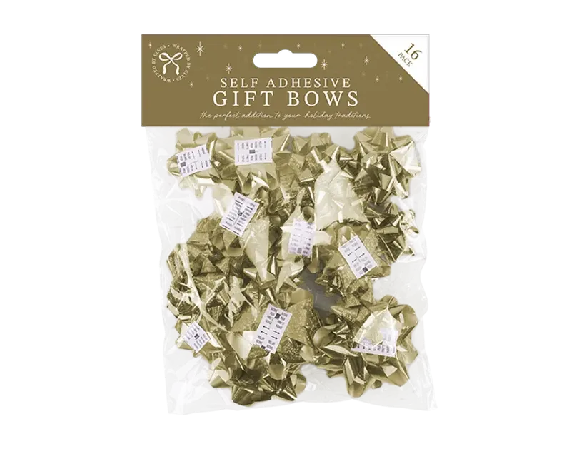 Christmas Metallic Gift Bows 16pk