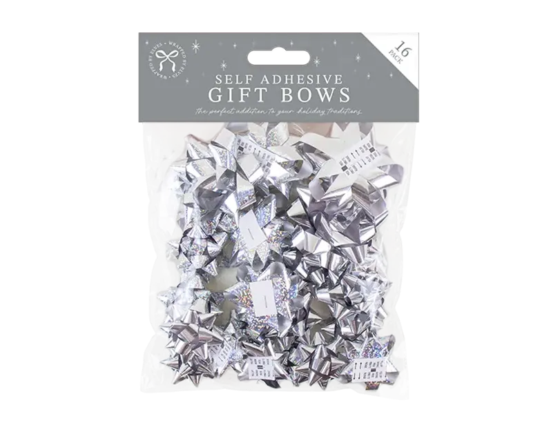 Christmas Metallic Gift Bows 16pk