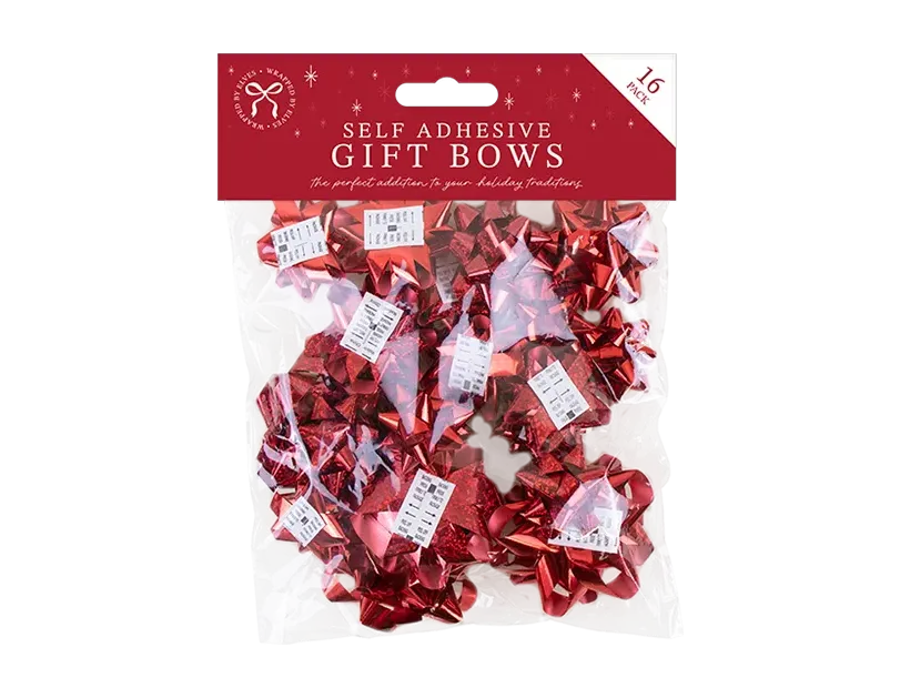 Christmas Metallic Gift Bows 16pk