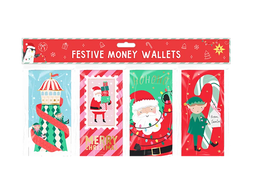 Christmas Character Money Wallets 4pk