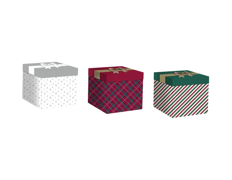 Xmas XL Folding Gift Box with Bow Tie