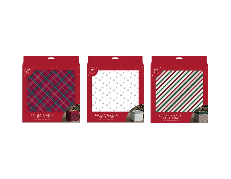 Xmas XL Folding Gift Box with Bow Tie