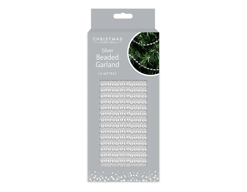 Silver Beaded Garland 10m