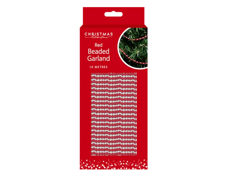 Red Beaded Garland 10m