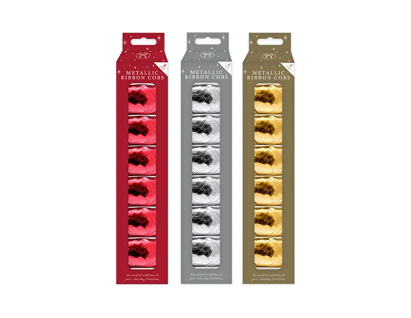 Metallic Ribbon Cobs 6pk