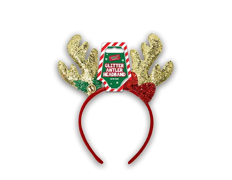 Christmas Glitter Antler with Bow Headband