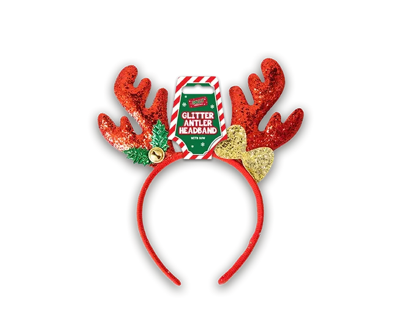 Christmas Glitter Antler with Bow Headband
