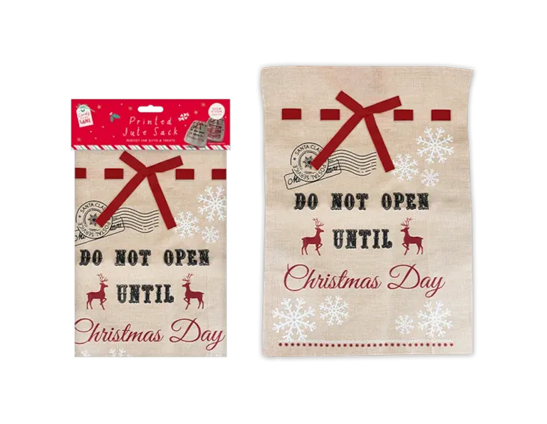 Printed Jute Style Sack Assorted