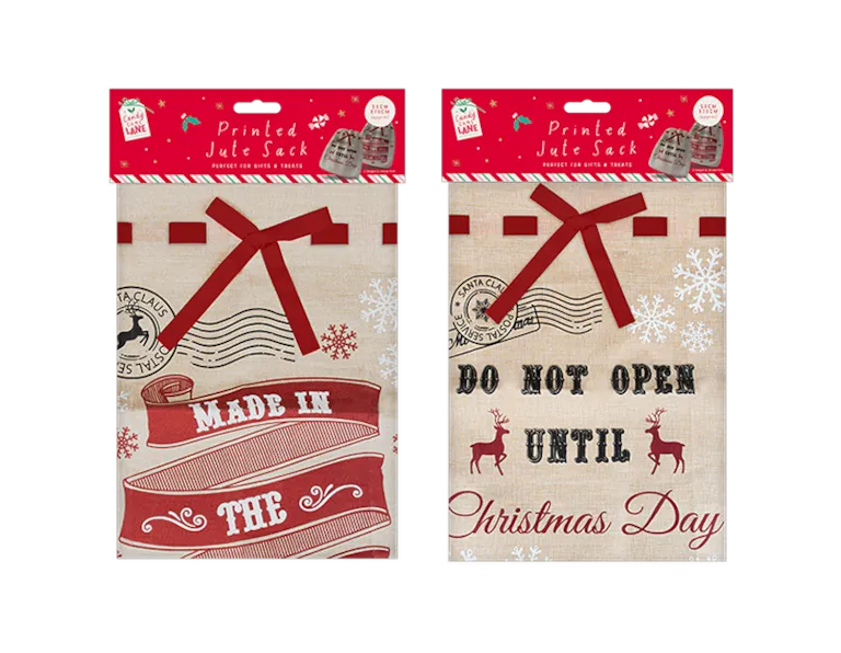Printed Jute Style Sack Assorted