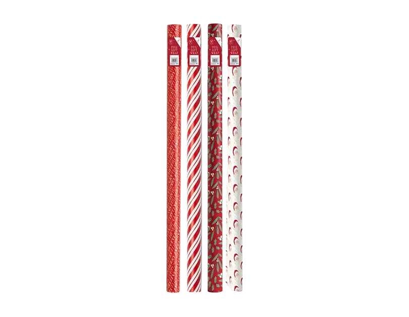 Xmas Foil Roll Wrap Red 3M