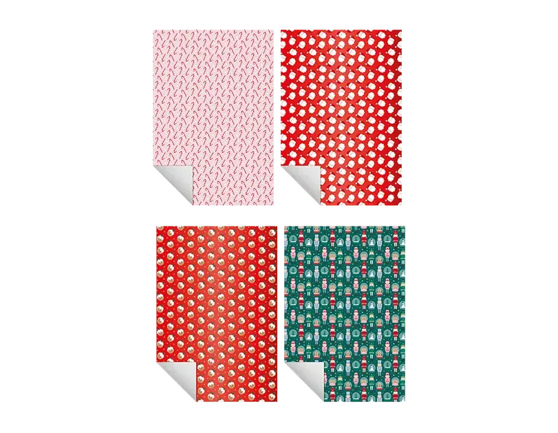 Xmas Plain Foil Wrap Cute 3m